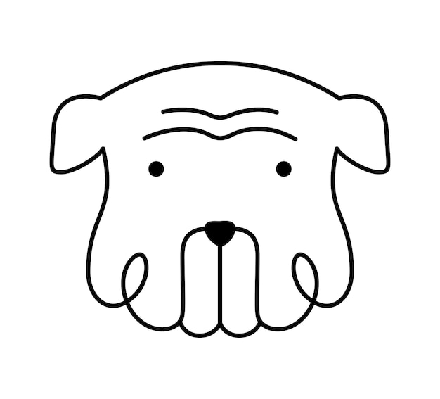 Vector schattige hond met één regel logo Minimalistisch huisdier in abstracte handgetekende stijl minimalistische één lijntekening Heerlijk abstract minimaal