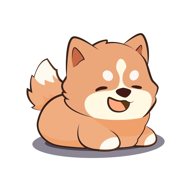 Vector vector schattige hond shiba inu cartoon afbeelding