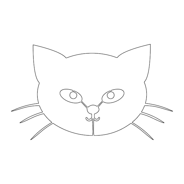 Vector vector schattige kat huisdier continue omtrek vector illustratie met de hand getekend oneline minimalistische lijn kunst