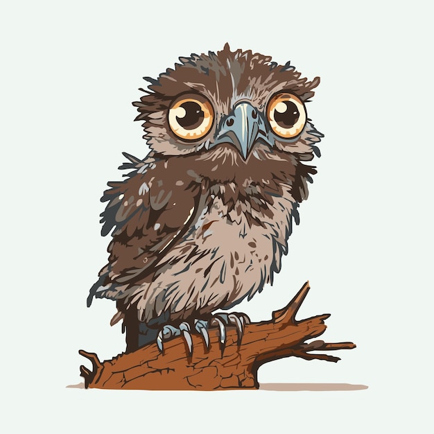 vector schattige potoo vogel cartoon stijl