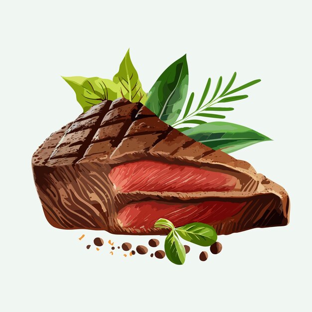 Vector vector schattige steaks cartoon stijl