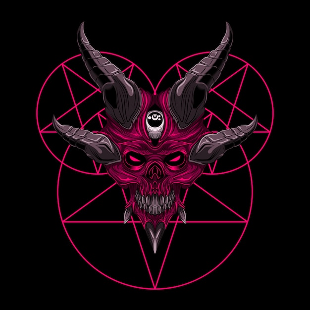 Vector vector schedel demon slechte illustratie