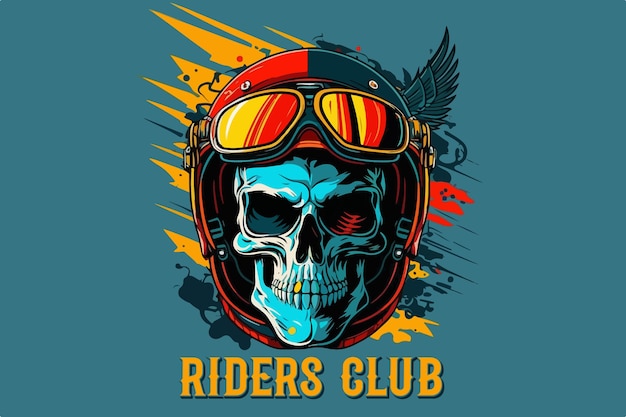 Vector schedel ruiters club kunst voor t-shirt