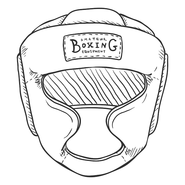 Vector schets bokstraining helm