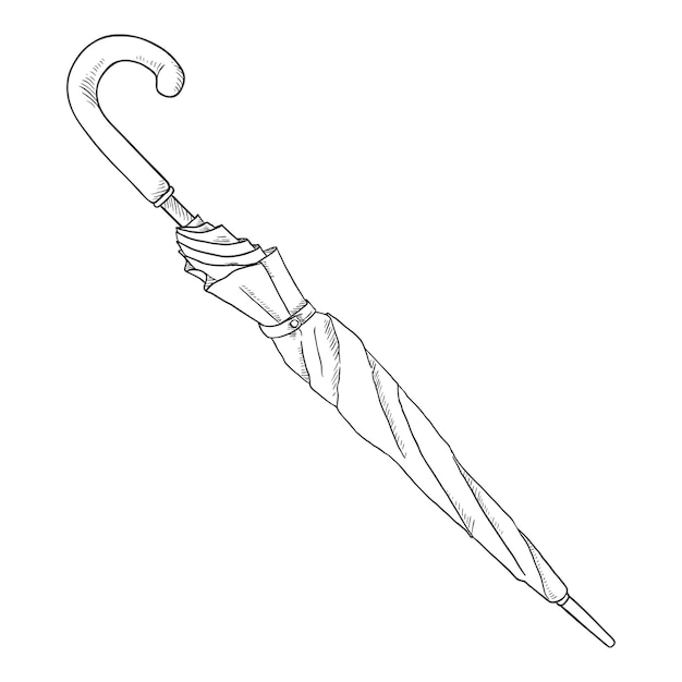 Vector schets gevouwen paraplu illustratie