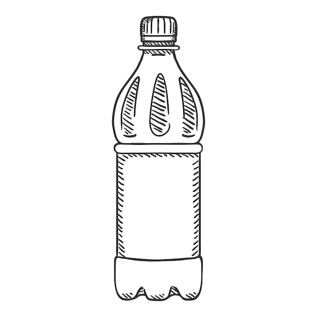 Vector schets illustratie kleine plastic fles