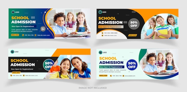 Vector vector school admission banner template template design