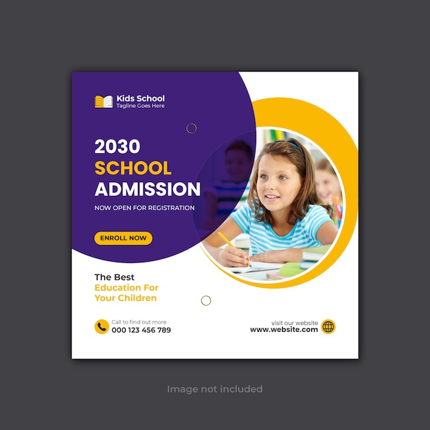 Vector vector school admission education social media post and web banner template