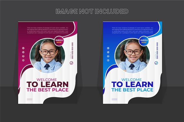 Vector School Admission Flyer Design Template