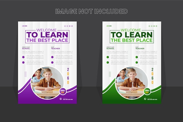 Vector School Admission Flyer Design Template