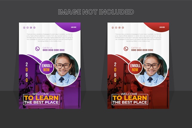 Vector School Admission Flyer Design Template