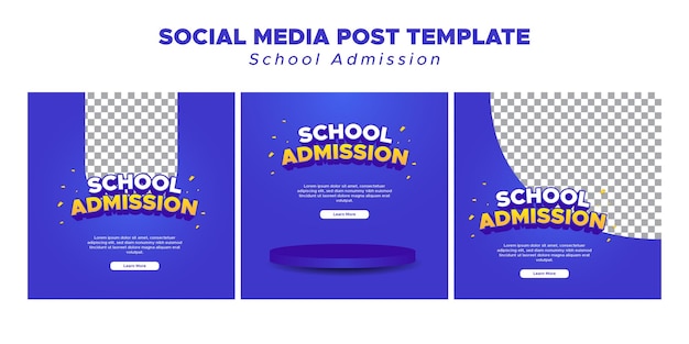 Vector school admission social media post