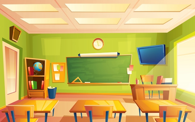 Classroom Background/Animated Cartoon Background Loop/ Virtual Classroom  Background 