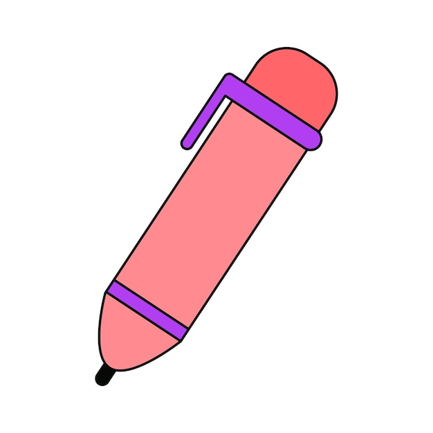 색 배경 에 있는 터 학교 펜 일러스트레이션