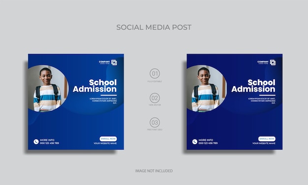 vector school toelating sociale media post design