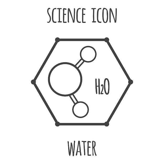 Vector science icon molecule water