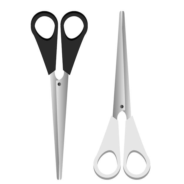 vector scissor black and white