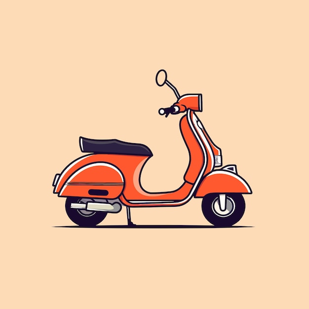 Vector scooter Retro Illustration