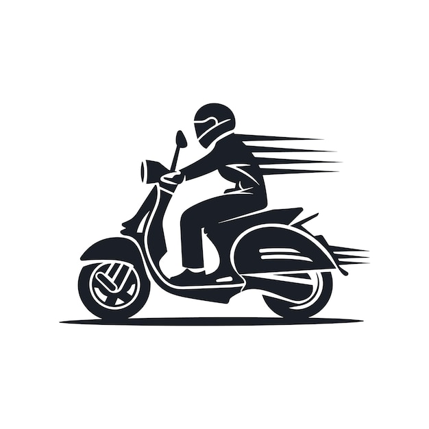 Vettore vettore scooter silhouette logo disegno icona scooter