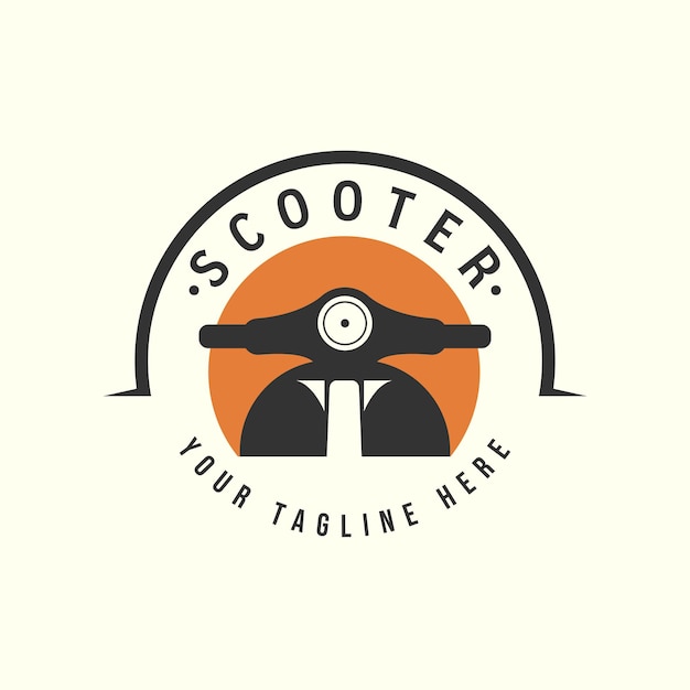 Vector of scooter vintage style logo icon template illustration design