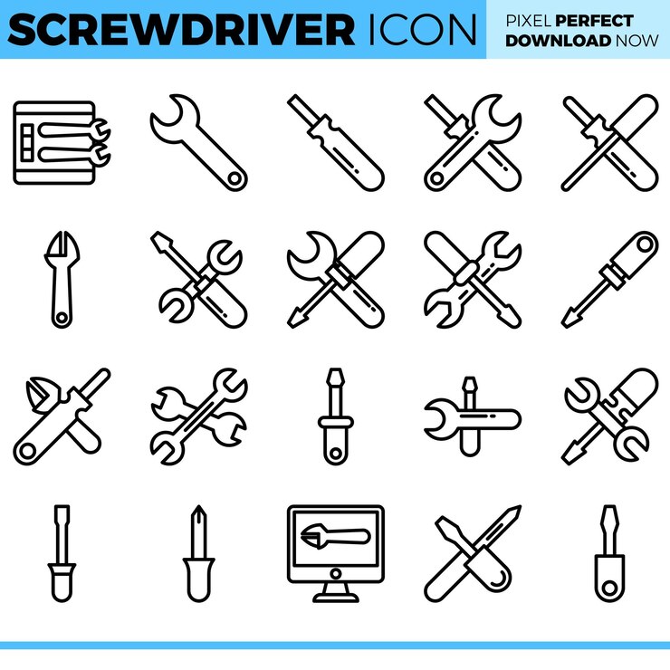 Vector Screwdriver icon set