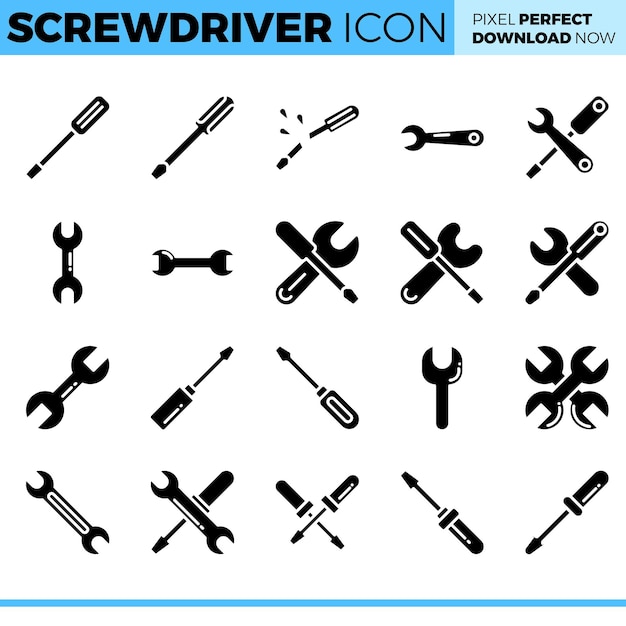 Vector vector screwdriver icon set