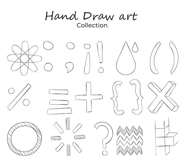 vector scribble hand draw collectie set