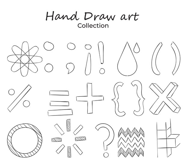 Vector vector scribble hand draw collection set