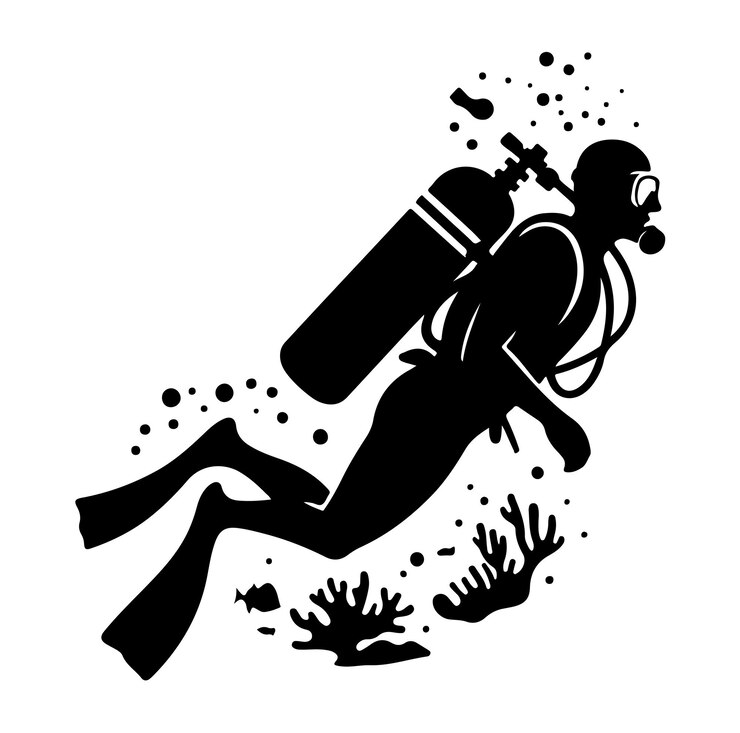 Vector vector scuba diver silhouettes diving silhouettes vector