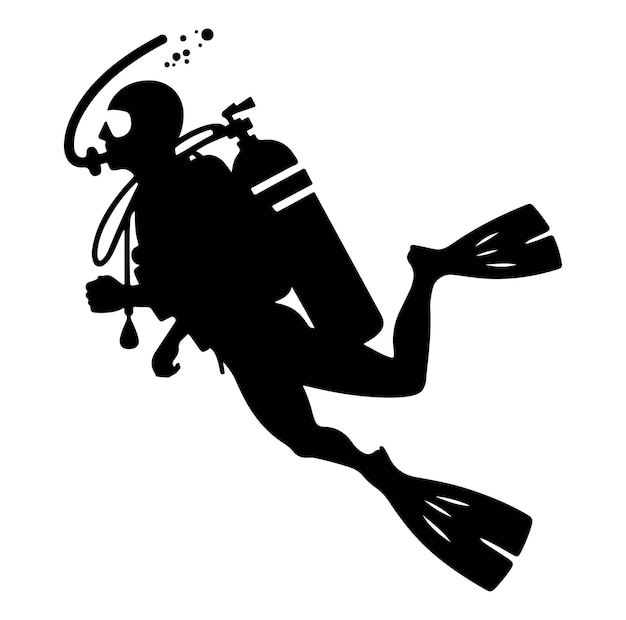 Vector vector scuba diver silhouettes diving silhouettes vector