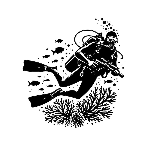 vector scuba diver silhouettes diving silhouettes vector