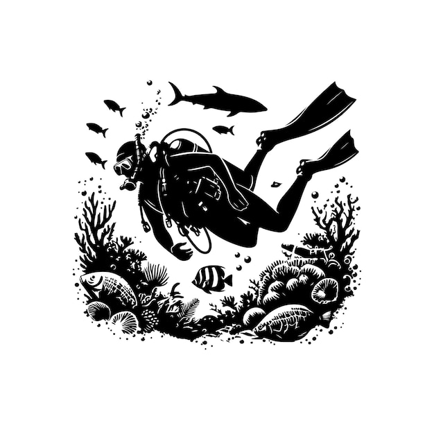 vector scuba diver silhouettes diving silhouettes vector