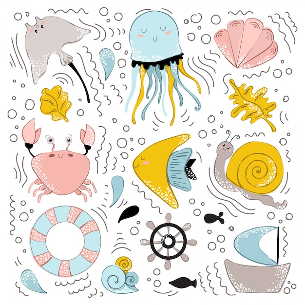 Vector vector sea animals