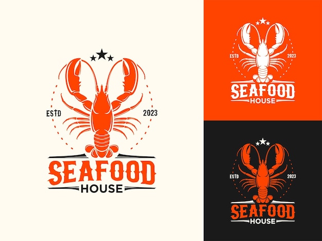 Vector seafood lobster restaurant ocean logo