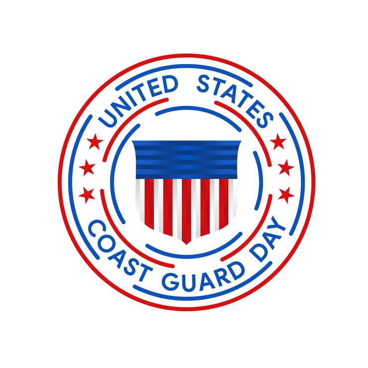 Вектор векторная печать дня береговой охраны сша uscg день 4 августа