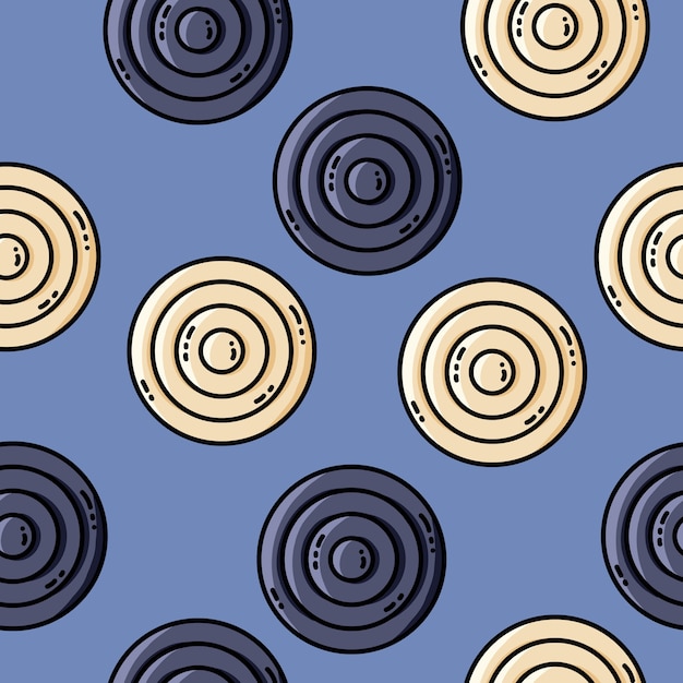 Vector seamles pattern with circles in retro colors