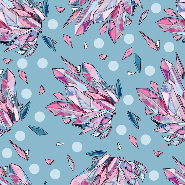 Vector seamless background of crystal or diamonds