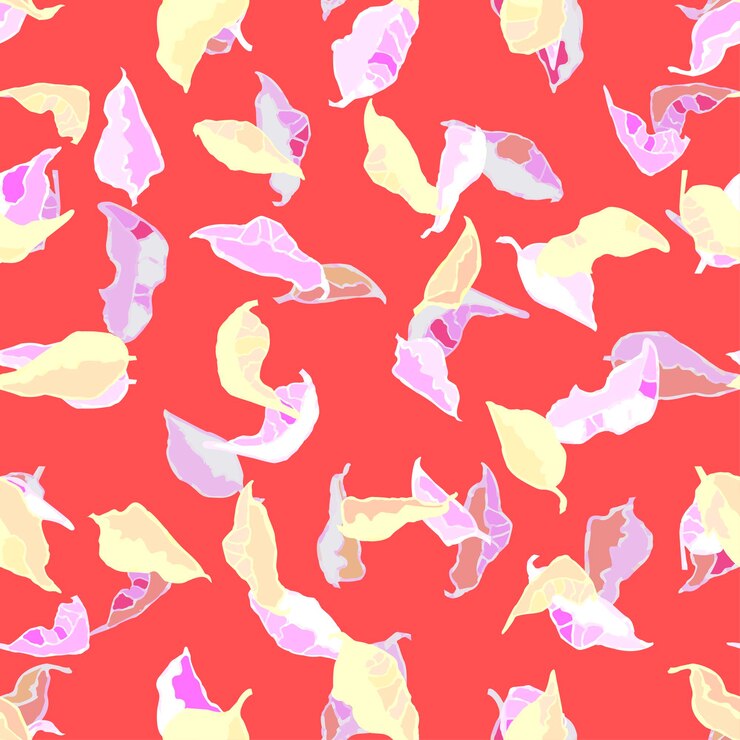Vector vector seamless background with colorful watercolor illustration of foliage and plants
