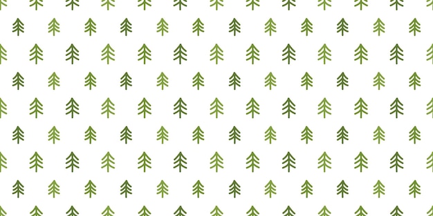 Vector seamless banner with green tree