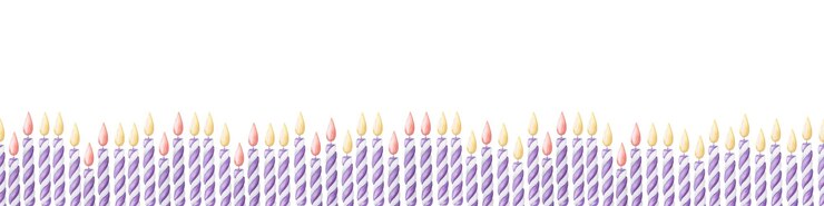 Vector vector seamless border of candles for birthday postcards