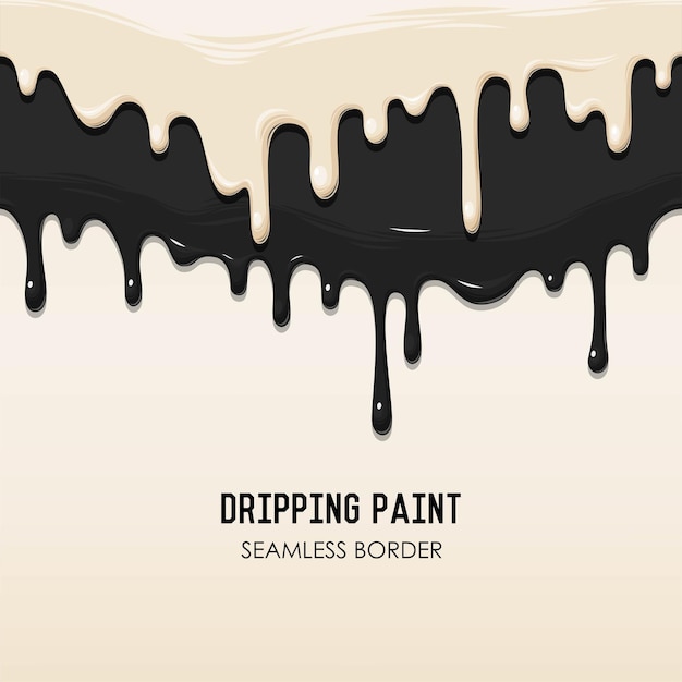 Vector vector seamless border with dripping paint