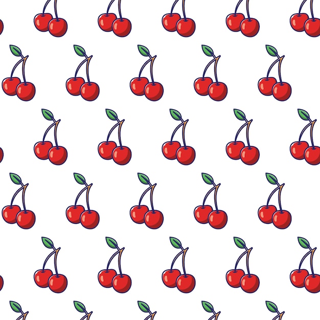 Vector Seamless Cherry Fruit Pattern