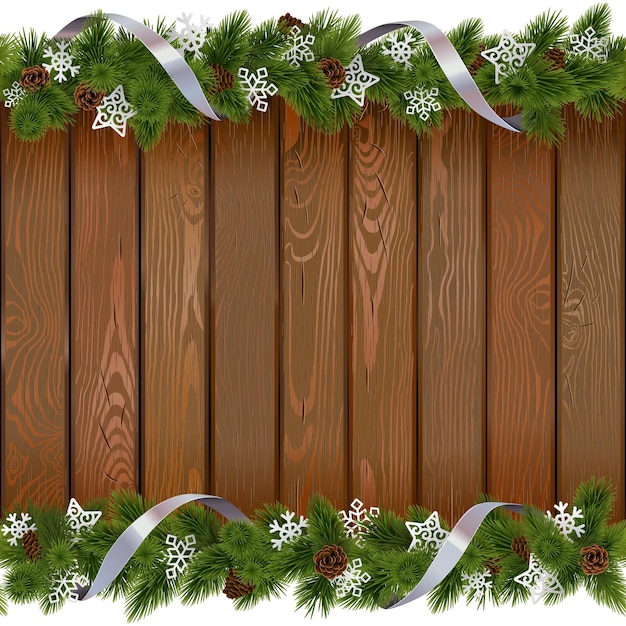 Vector vector seamless christmas board with paper snowflakes