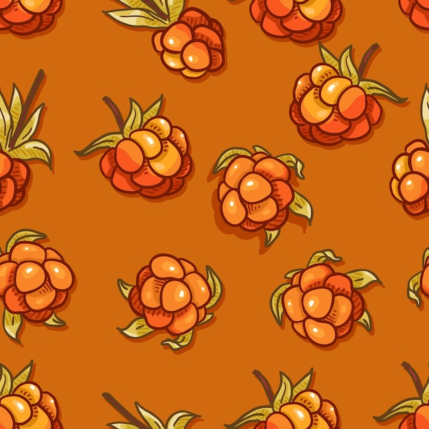 Vector Seamless of Cloudberries