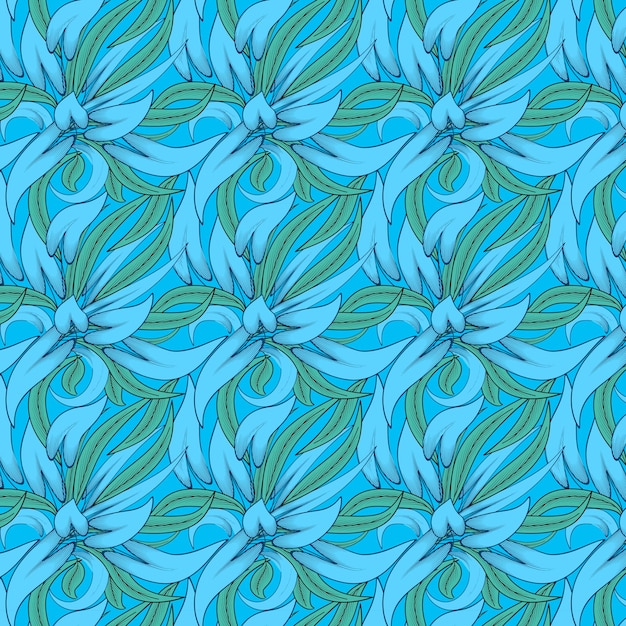 Vector seamless colorful floral leaves pattern for background textures fabric print textiles