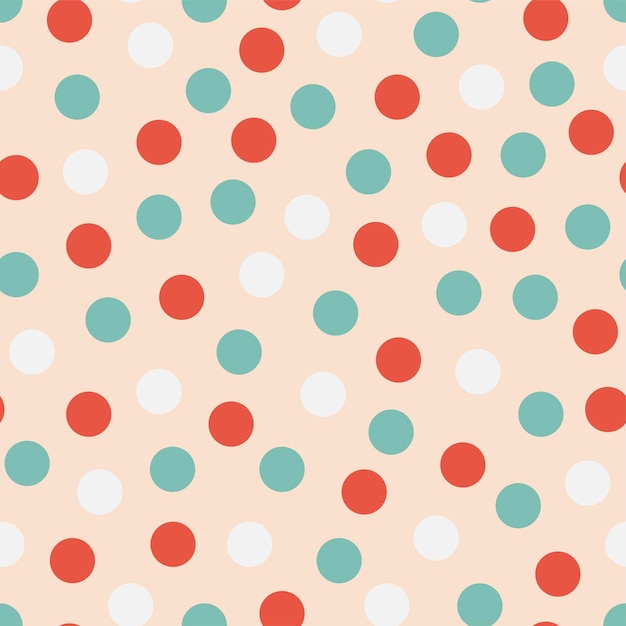 Vector seamless colorful pattern childish dotted design christmas decorative background retro style