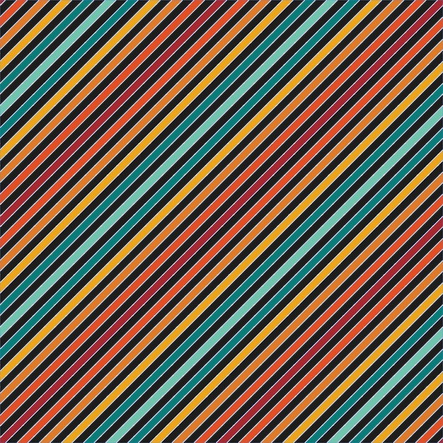 Vector seamless colorful striped pattern vintage design trendy linear endless background