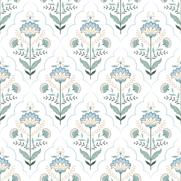 Vector seamless damask floral pattern for fabric or wallpaper