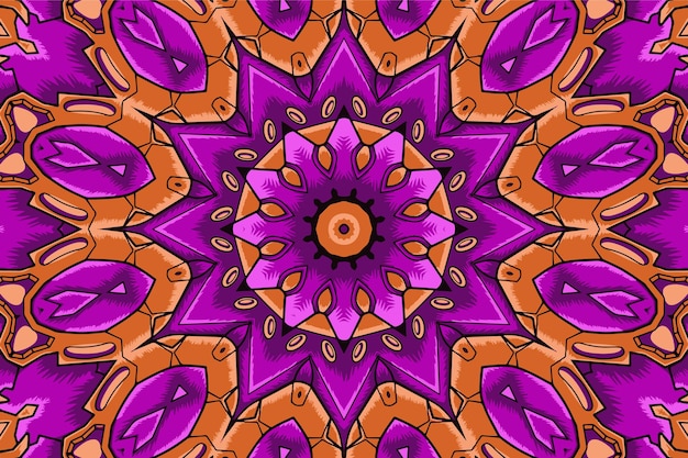 Vector seamless doodle pattern colorato etnico tribale geometrico psichedelico sfondo folcloristico