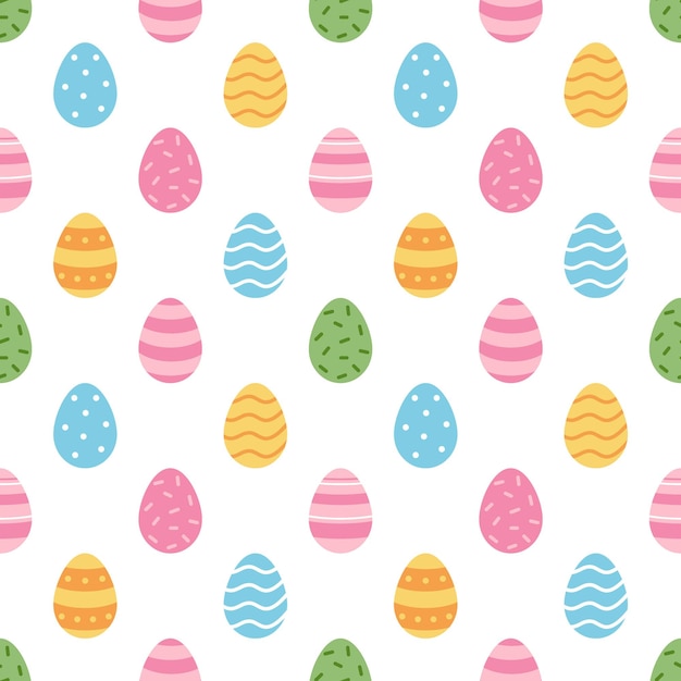 Vector seamless easter pattern Cute background with easter eggs